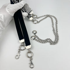 Adjustable Rhinestone Belt Chain Tassel Waistband for Women