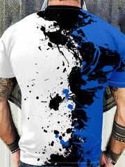 Colorful Paint Pattern 2 Piece Outfit Short Sleeve T-shirt & Drawstring Sweatpan
