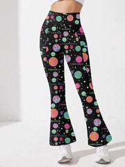 Planet & Alien Pattern Yoga Pants High Waist Fitness Sports Pants
