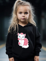 Cat Print 2pcs Girls Outfits For Sports Spring Fall Outdoor Gift