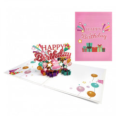 3D Birthday Greeting Card Popup Card Friends Celebration Card