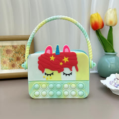 Kids Cartoon Handbag Bubble Pinch Silicone Coin Purse for Girls