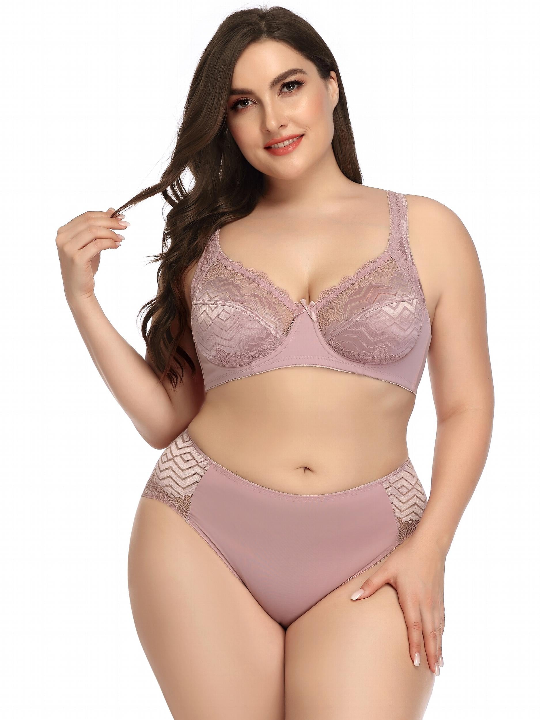 Contrast Lace Push Up High Waist Lingerie Set