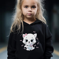 2pcs Girls Cartoon Kitty Outfits Hoodies Pants Set for Spring Fall