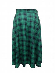 Plaid Print A-line Skirt with Bow Knot Detail
