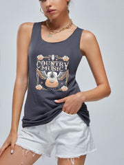 Casual Sports Tank Top Crew Neck Sleeveless Shirts Women's Summer Tops
