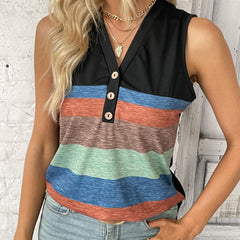 V-neck Tank Top for Summer Women's Clothing