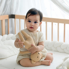 Gray & Striped Bunny Doll Soft Plush Rabbit Toy Adorable Baby Gift