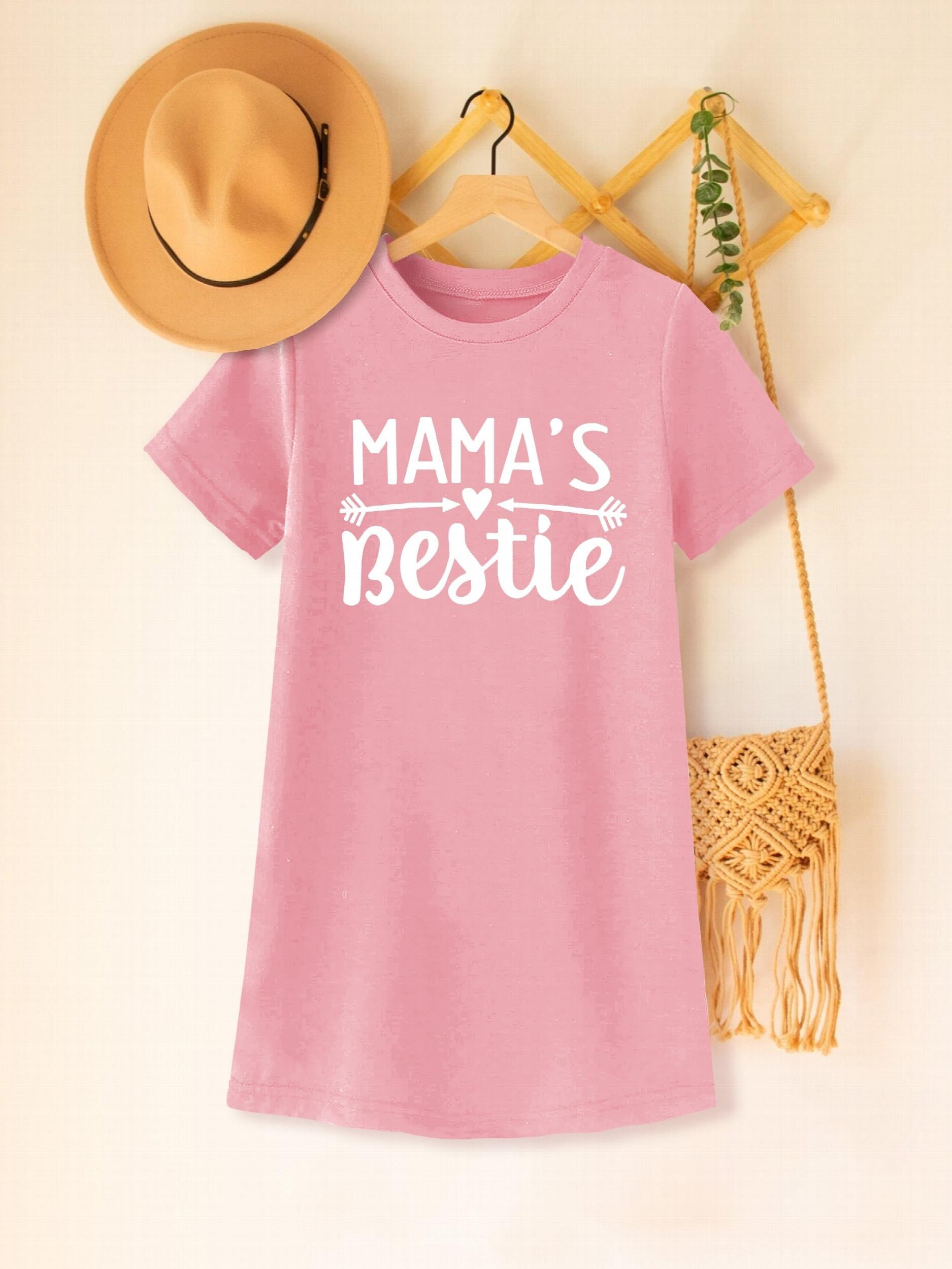 Toddler Girls MAMA'S BESTIE Graphic T Shirt Dress