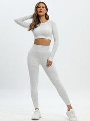 Women's Camo Print Yoga Set Crop Top & Butt Lifting Leggings