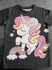Rainbow Pony T Shirt for Girls 3D Print Short Sleeve Tee