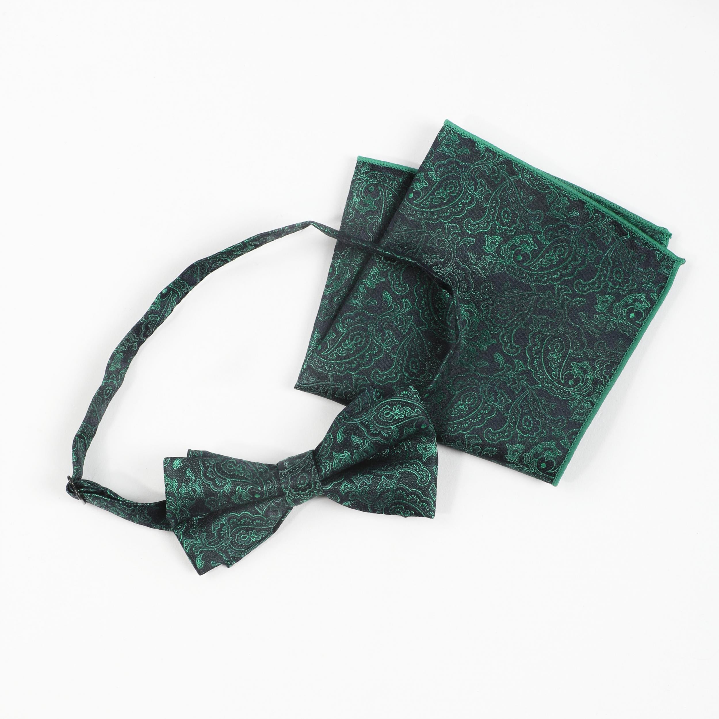 Cashew Pattern Bow Tie & Necktie Set for Men
