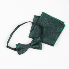 Cashew Pattern Bow Tie & Necktie Set for Men