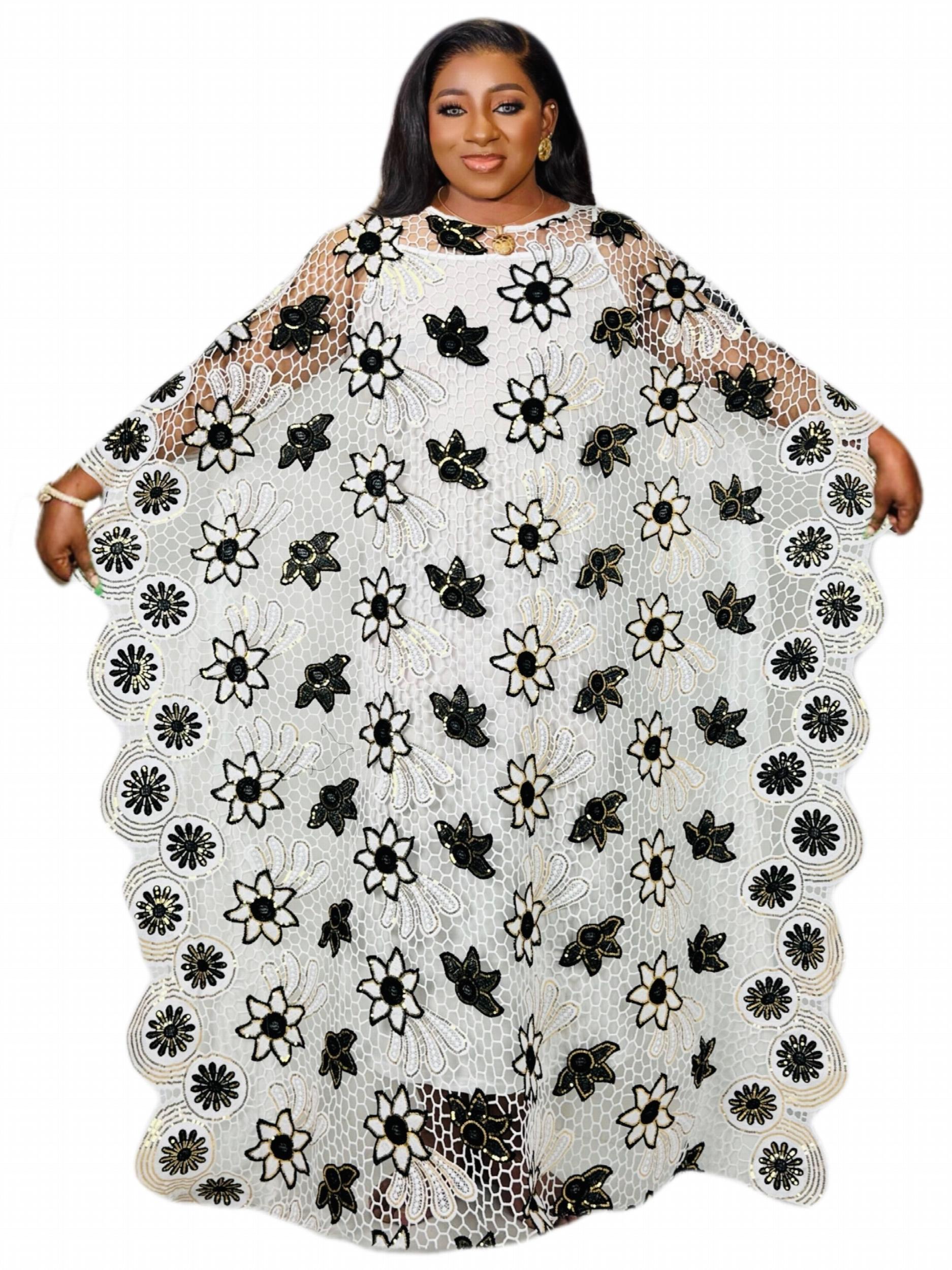 Sequin Floral Pattern Kaftan Dress