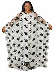 Sequin Floral Pattern Kaftan Dress