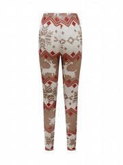 Christmas Snowflake & Deer Pattern Leggings