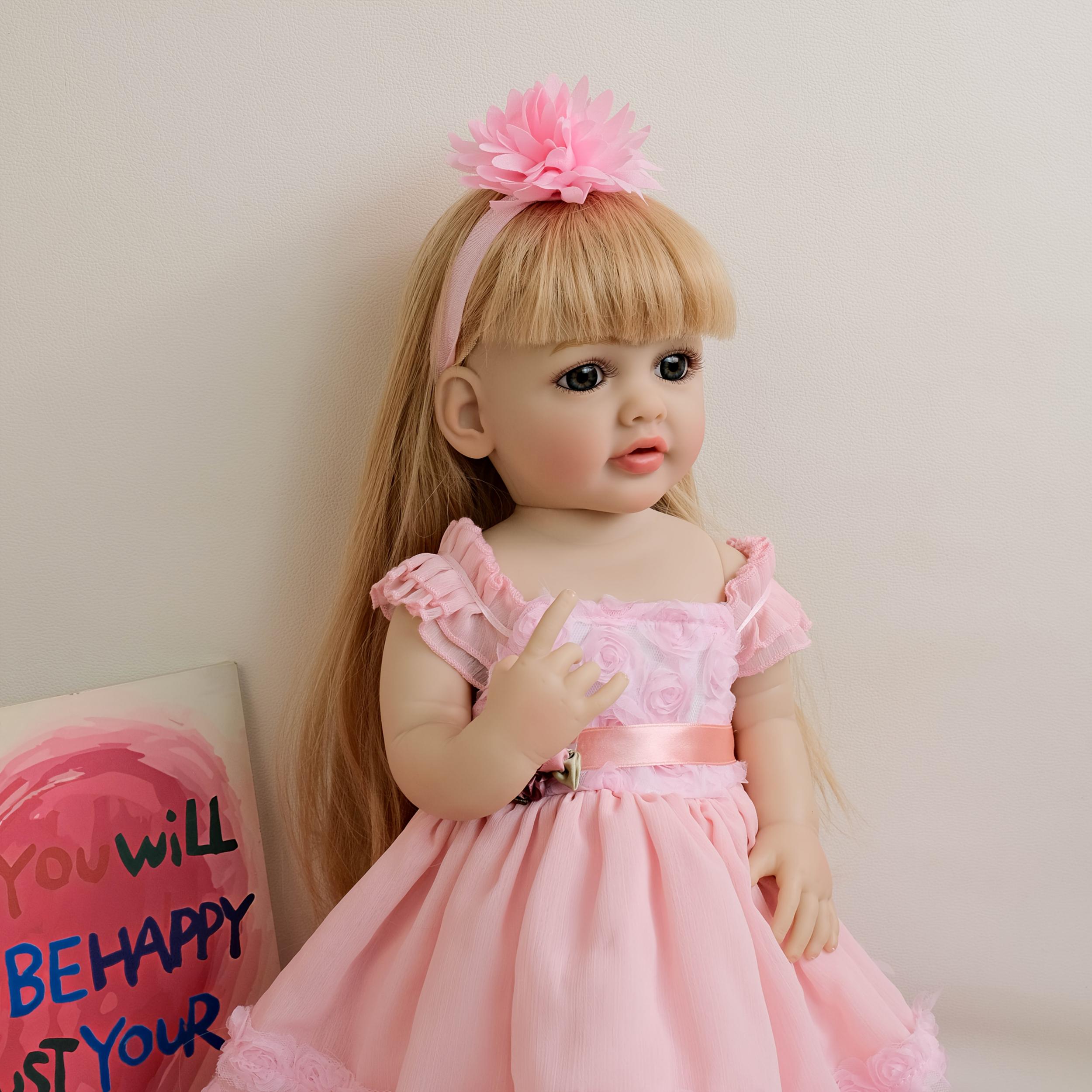 22" Princess Doll Blonde Hair Pink Gown & Accessories