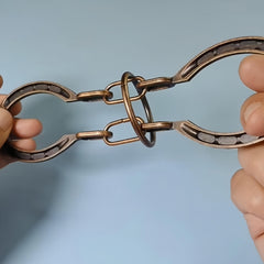 Round Copper Antique Puzzle Lock Classic Metal Brain Teaser Toy Adult Disassembl