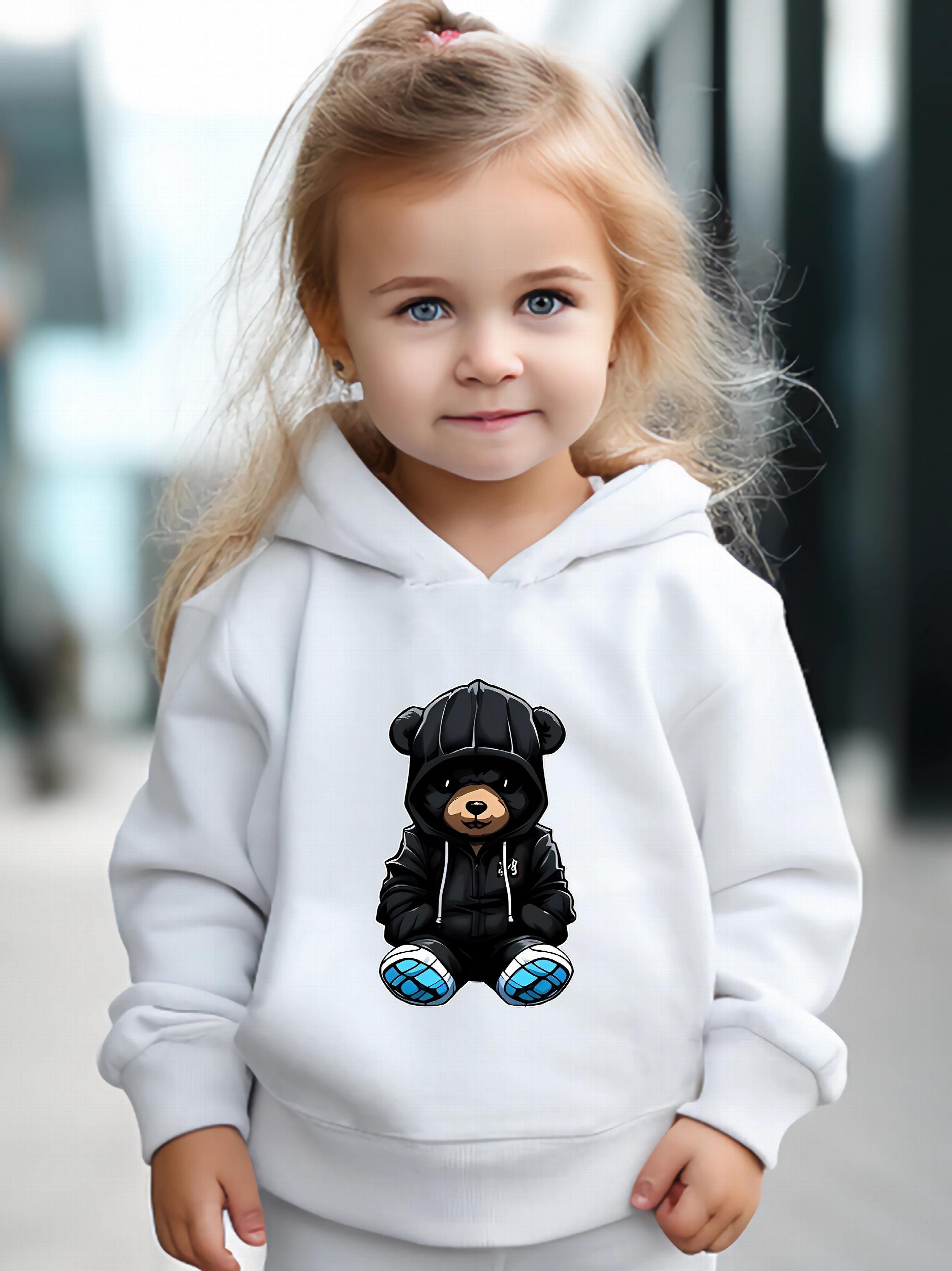 Bear Print 2pcs Girls Outfits For Sports Spring Fall Outdoor Gift