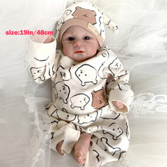 Reborn Baby Boy Dolls 3D Painted Veins Cloth Body Christmas Gift