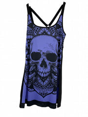 Skull & Graphic Print Tank Dress for Happy Halloween Women's Clothing