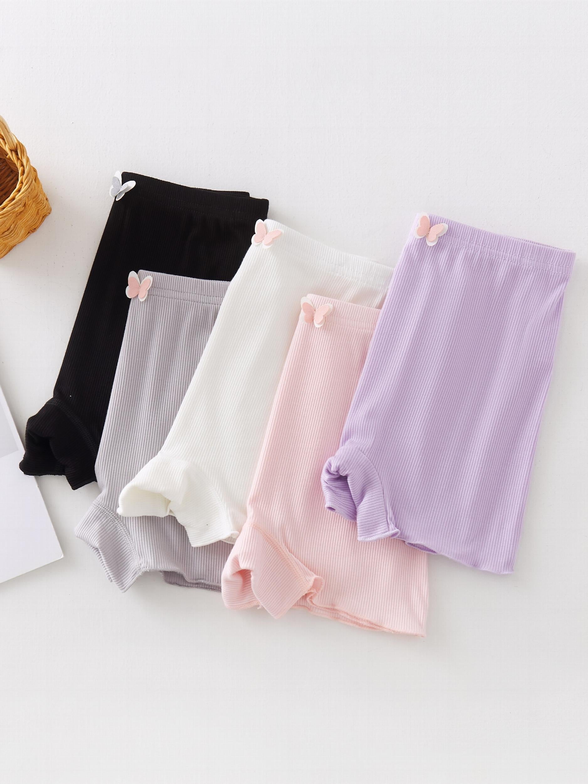 5pcs Girls Modal Butterfly Boxer Briefs Soft Comfortable Kids Clothes