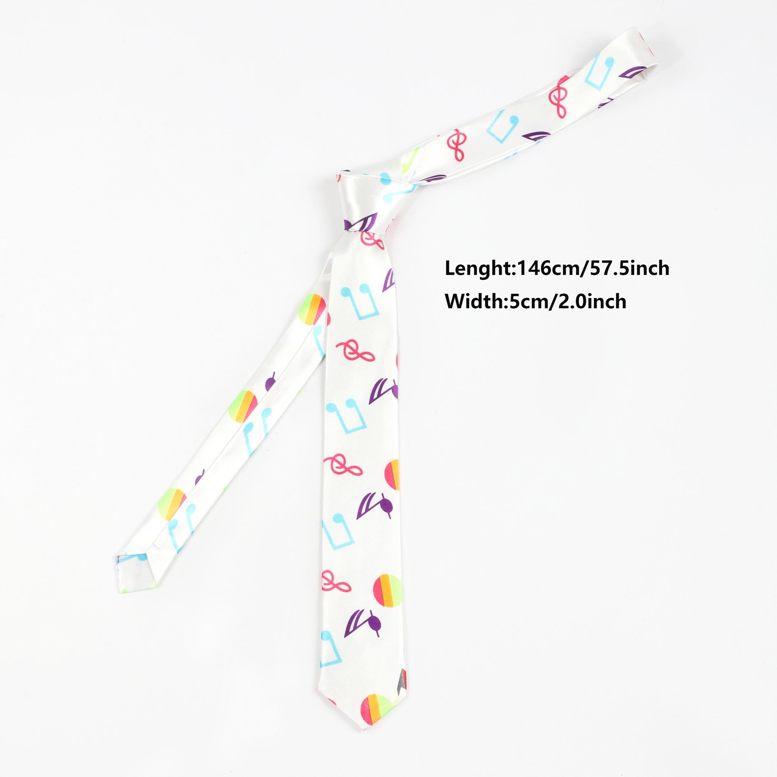 Musical Note Print Necktie Tie Unisex Shirt Tie For Women