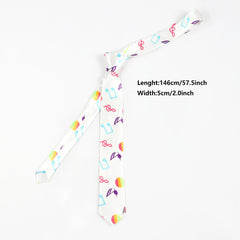 Musical Note Print Necktie Tie Unisex Shirt Tie For Women