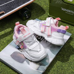Girl's Contrast Sneakers With Hood Loop Casual Sports Outdoor Shoes