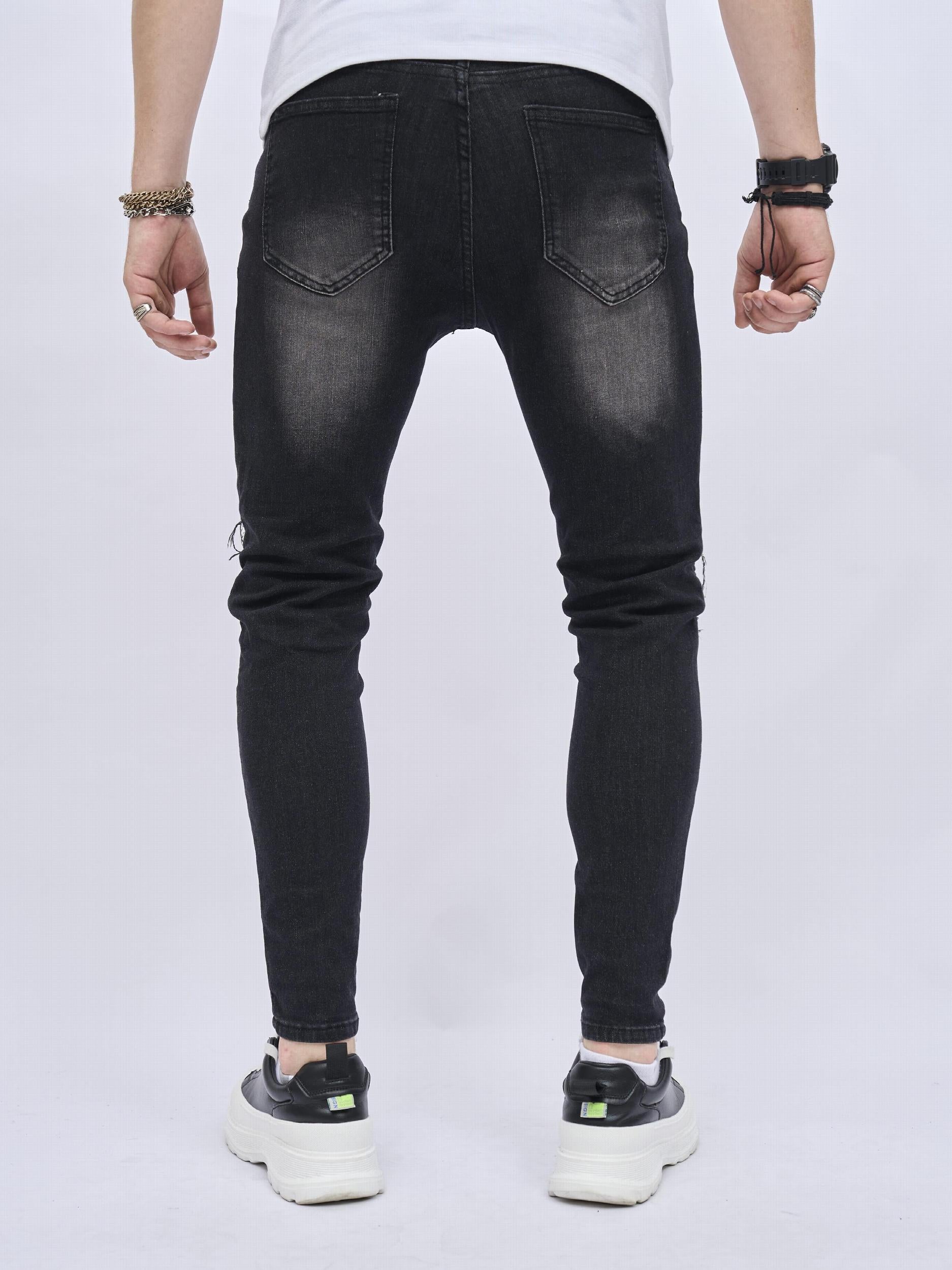 Men's Knee Ripped Hip Hop Style Skinny Jeans