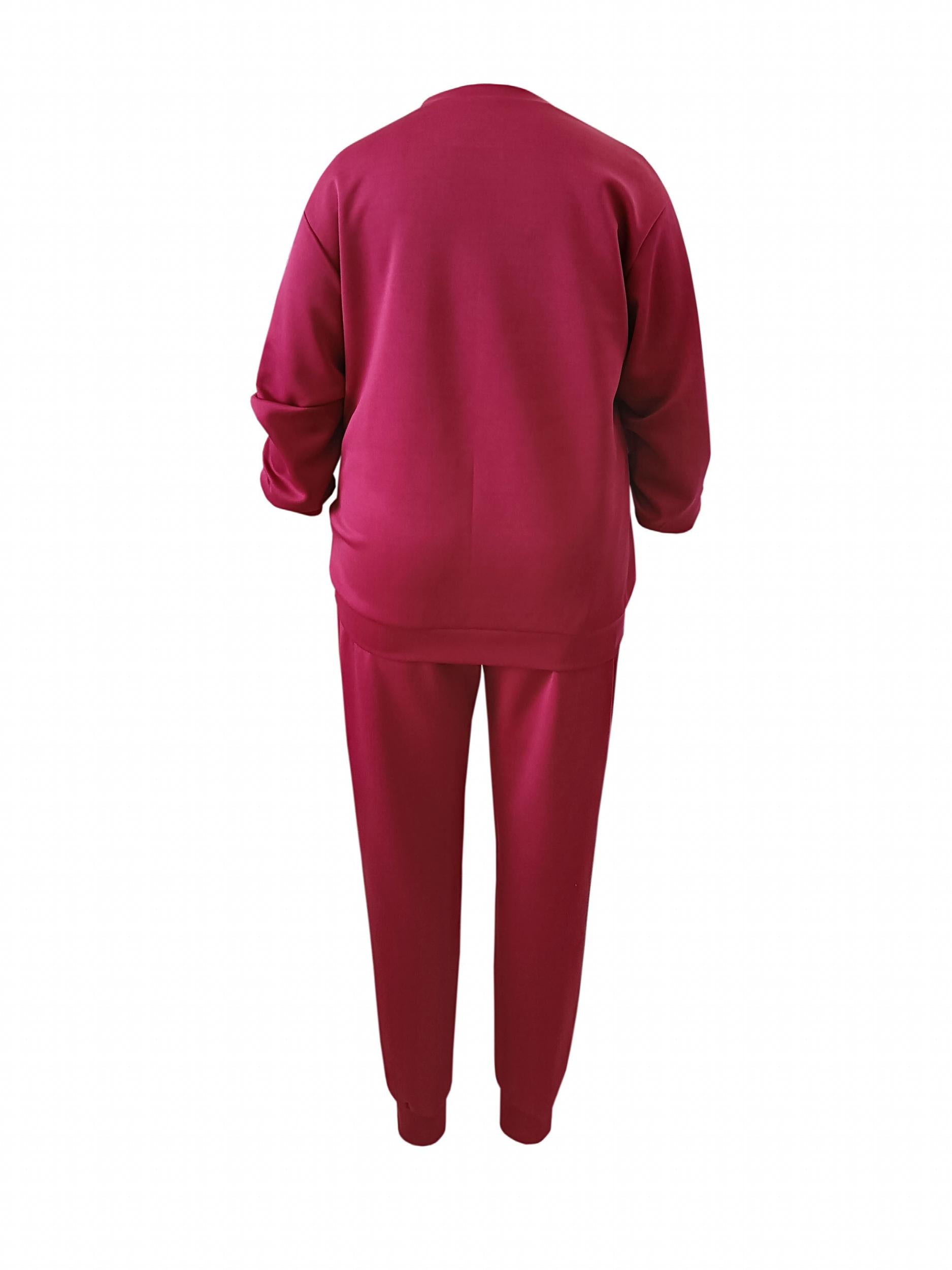 Women's Bee & Letter Print Top & Joggers 2 Piece Set