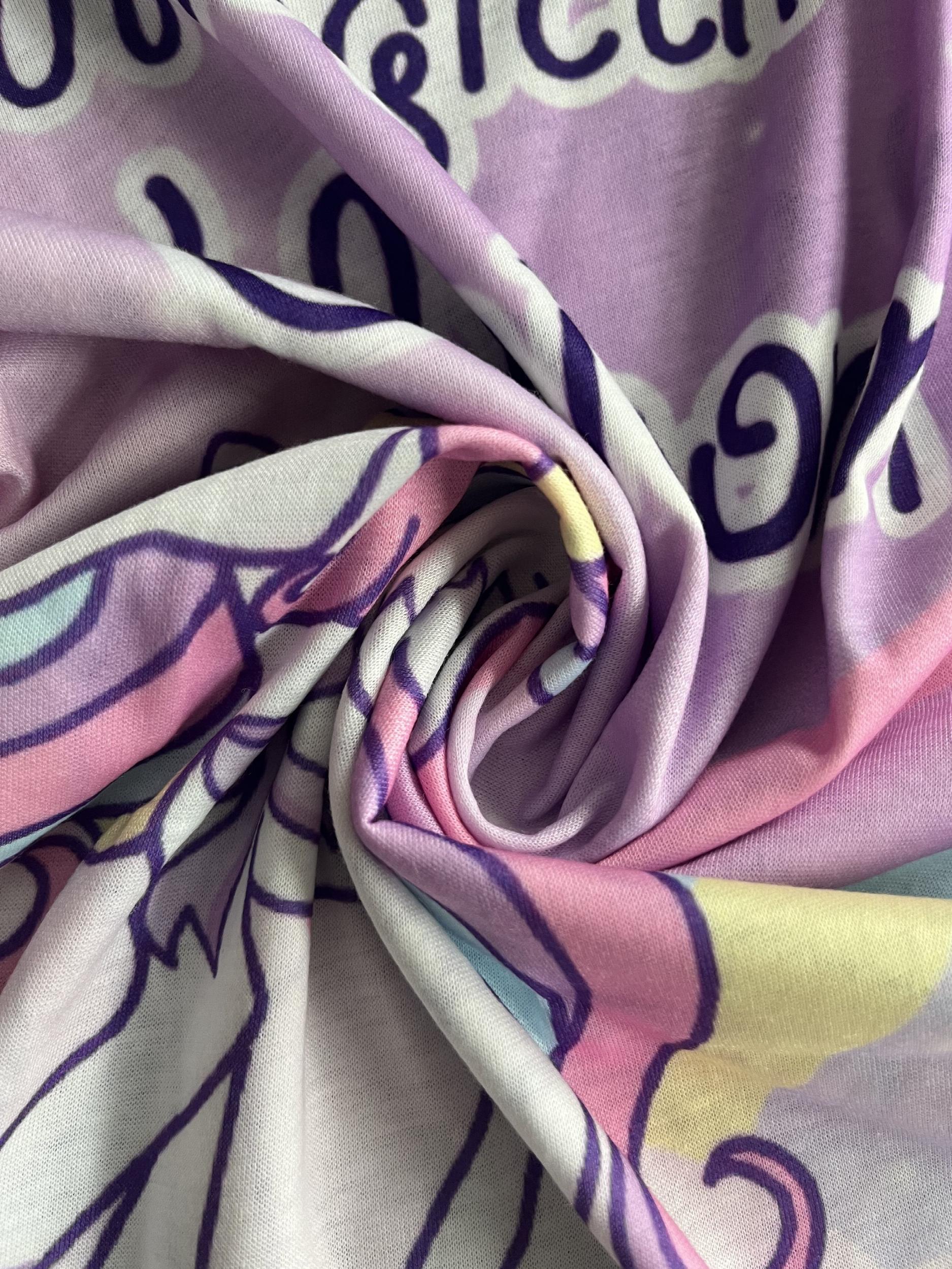 Girl's Rainbow & Pony T Shirt Short Sleeve Tee for Summer Fun