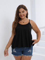 Casual Cami Top Plain Backless Round Neck Nipped Waist Ruched Stretch