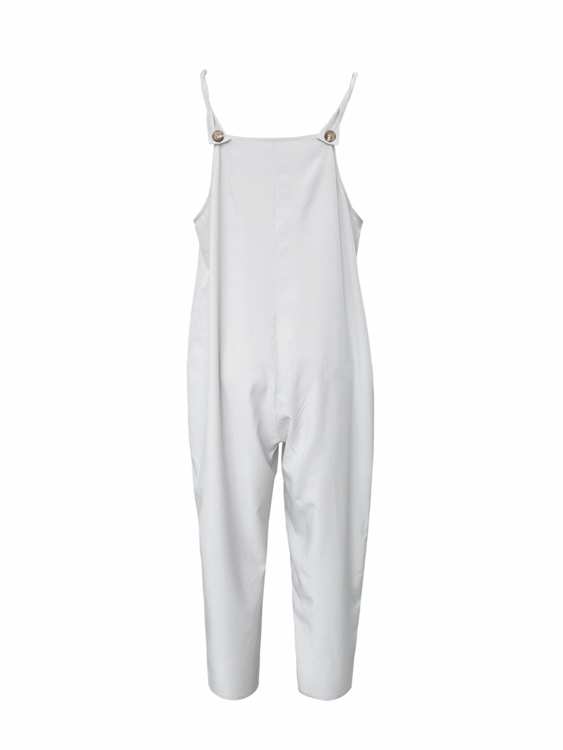 Solid Spaghetti Strap Jumpsuit Casual Sleeveless Wide Leg Jumpsuit
