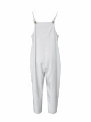 Solid Spaghetti Strap Jumpsuit Casual Sleeveless Wide Leg Jumpsuit