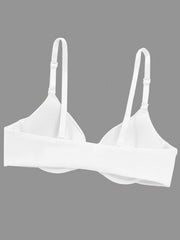 Solid Push-Up T-Shirt Bra Front Buckle Plunge Bra Women's Lingerie