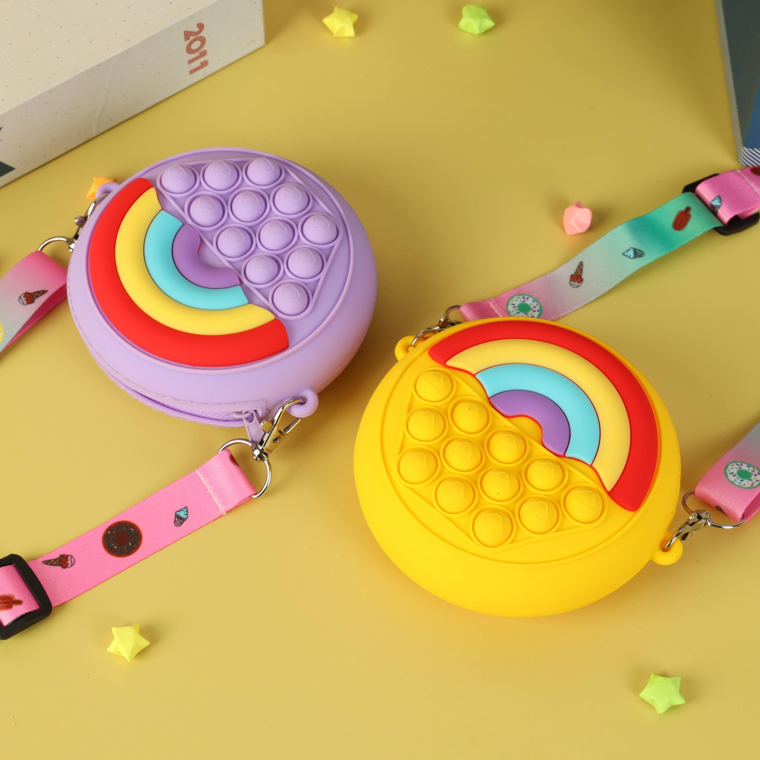 Silicone Rainbow Shoulder Bag Compression Bubble Bag