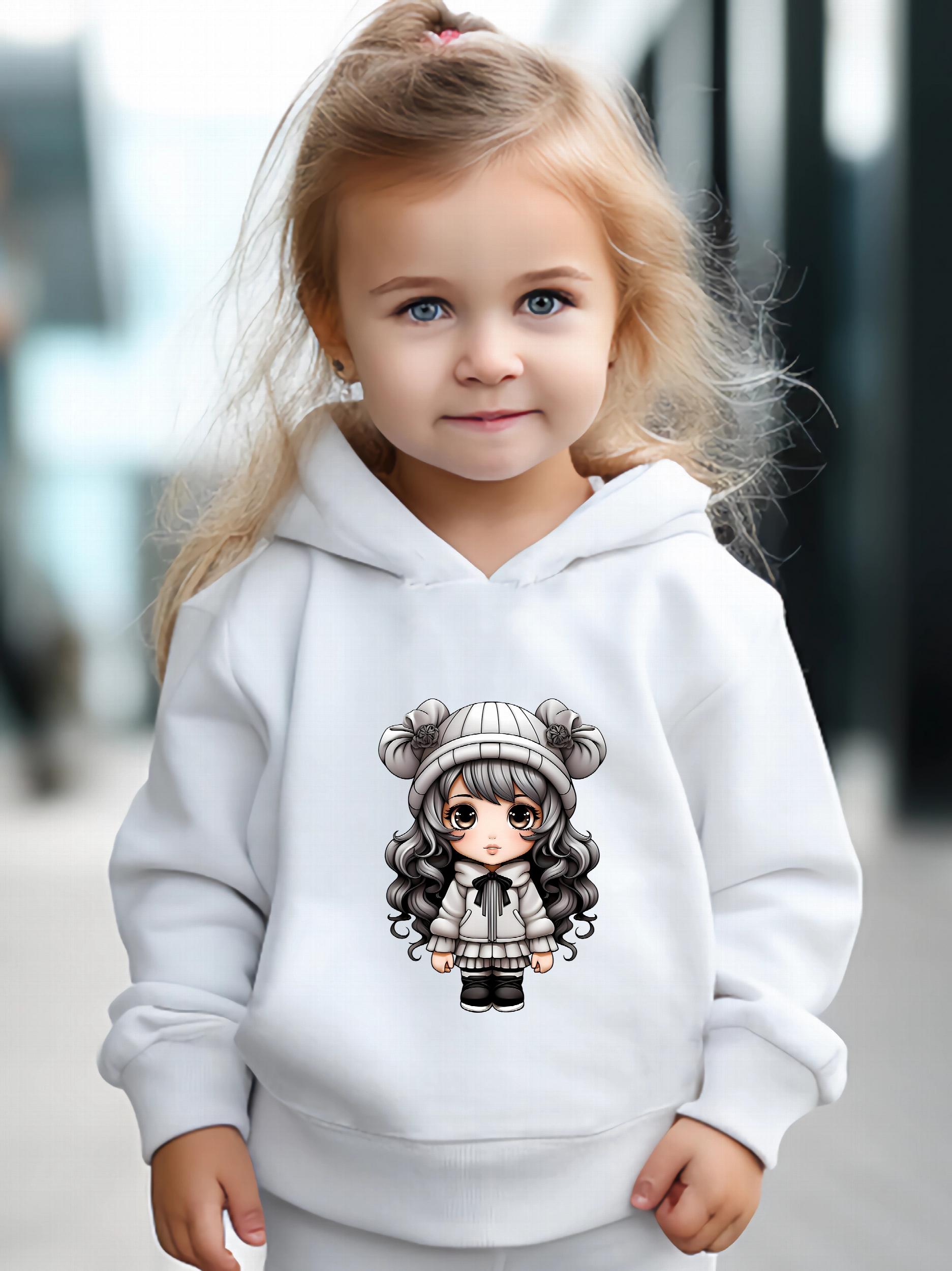 Anime Pattern Hooded Sweatshirt Girls Hoodies & Sweatpants
