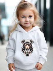 Anime Pattern Hooded Sweatshirt Girls Hoodies & Sweatpants