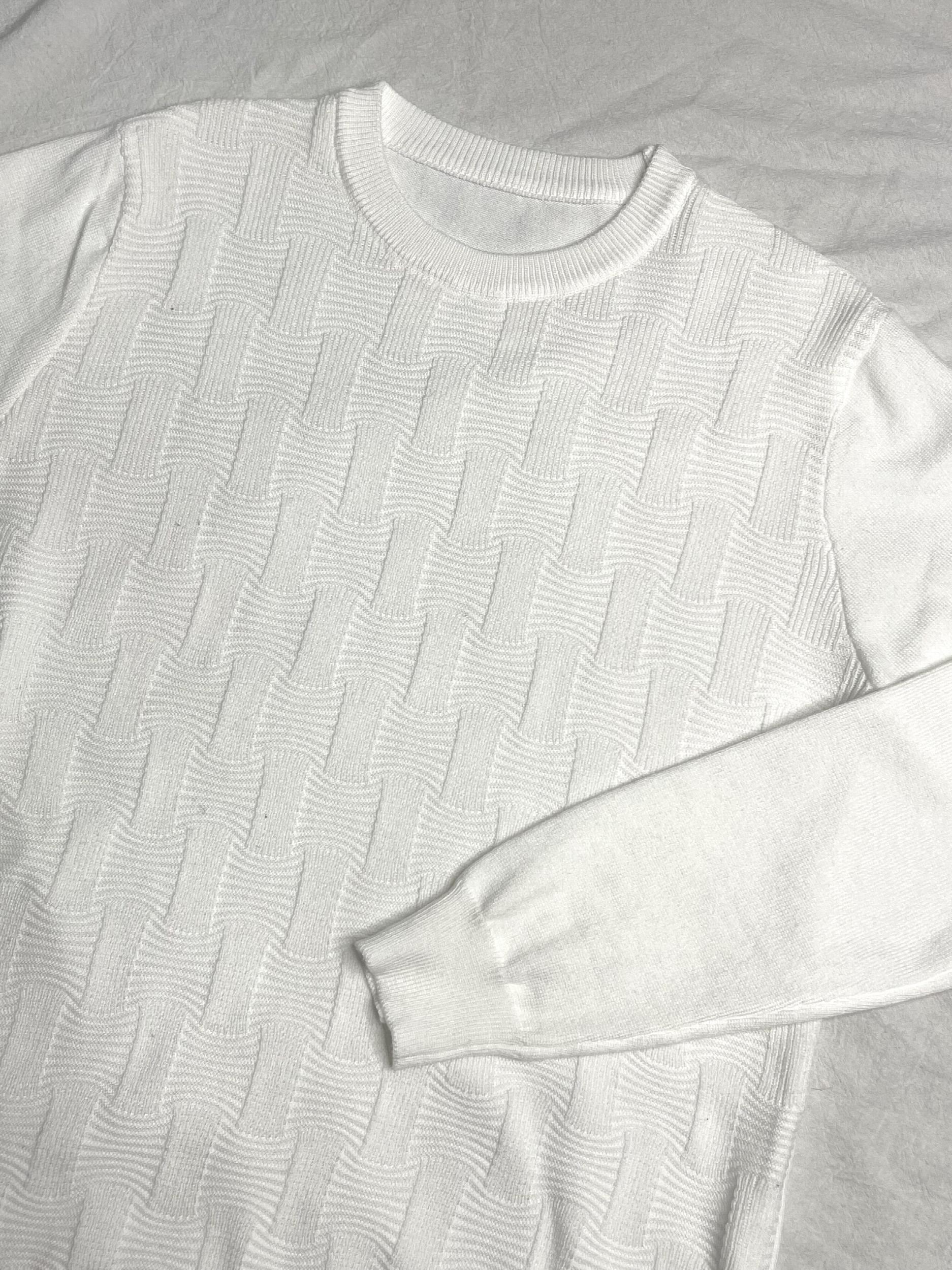 Men's Solid Sweater Casual Warm Stretch Crew Neck Pullover