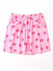 Girls Cherry Print Casual Summer Shorts Cotton Kids Beach Shorts