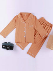 2pcs Boys Comfy Pajamas Set Shirts And Trousers Kids Clothes