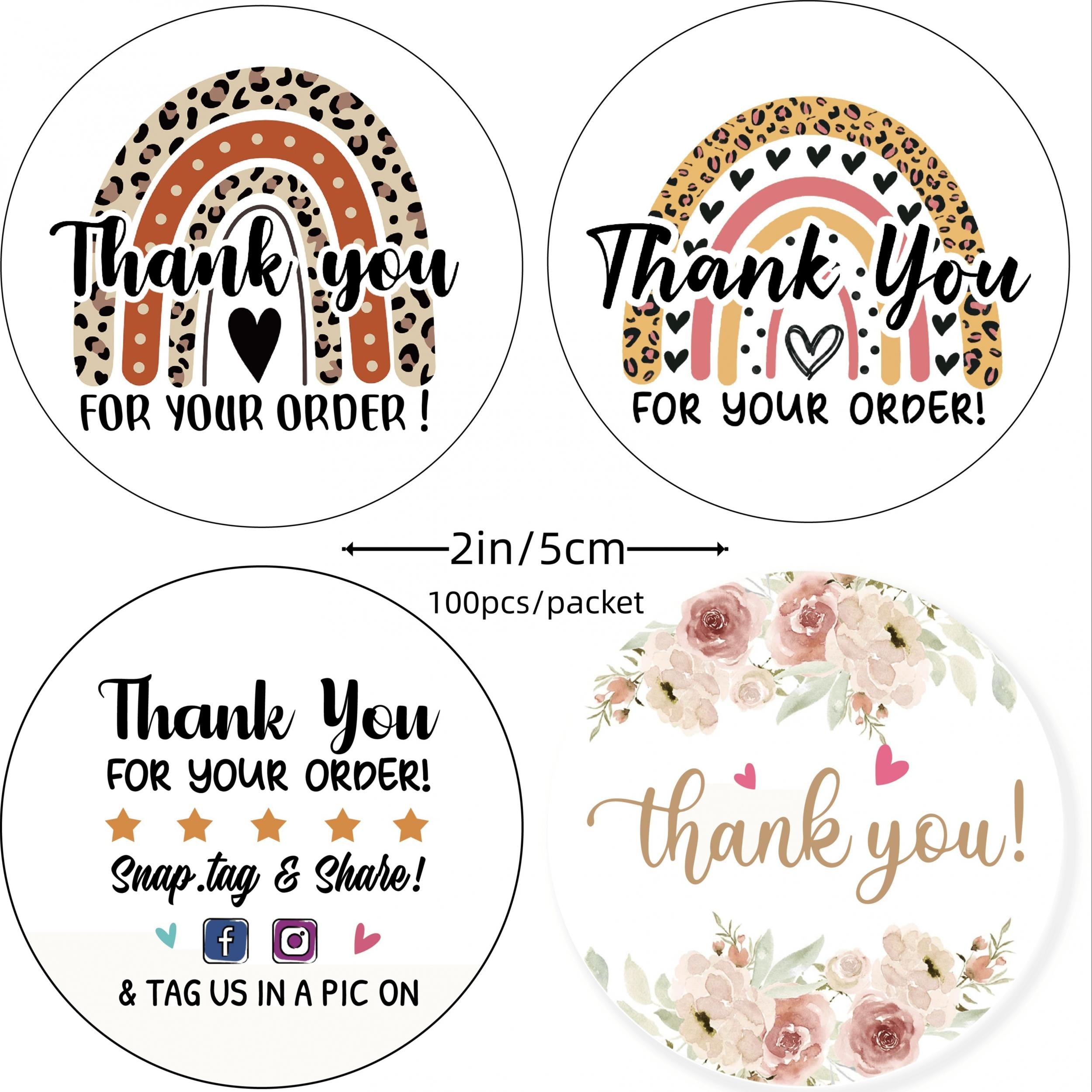 Thank you Bakery Stickers Small Business Envelope Gift Bag 100