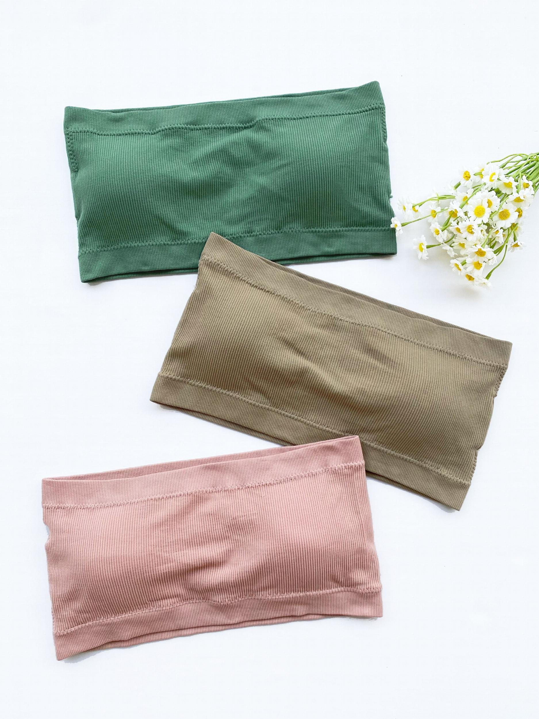 5pcs Strapless Bandeau Bras Soft Stretch Everyday Bra Women's Lingerie