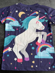 Rainbow Pony 3D Graphic T Shirt for Girls Active Stretchy Tee