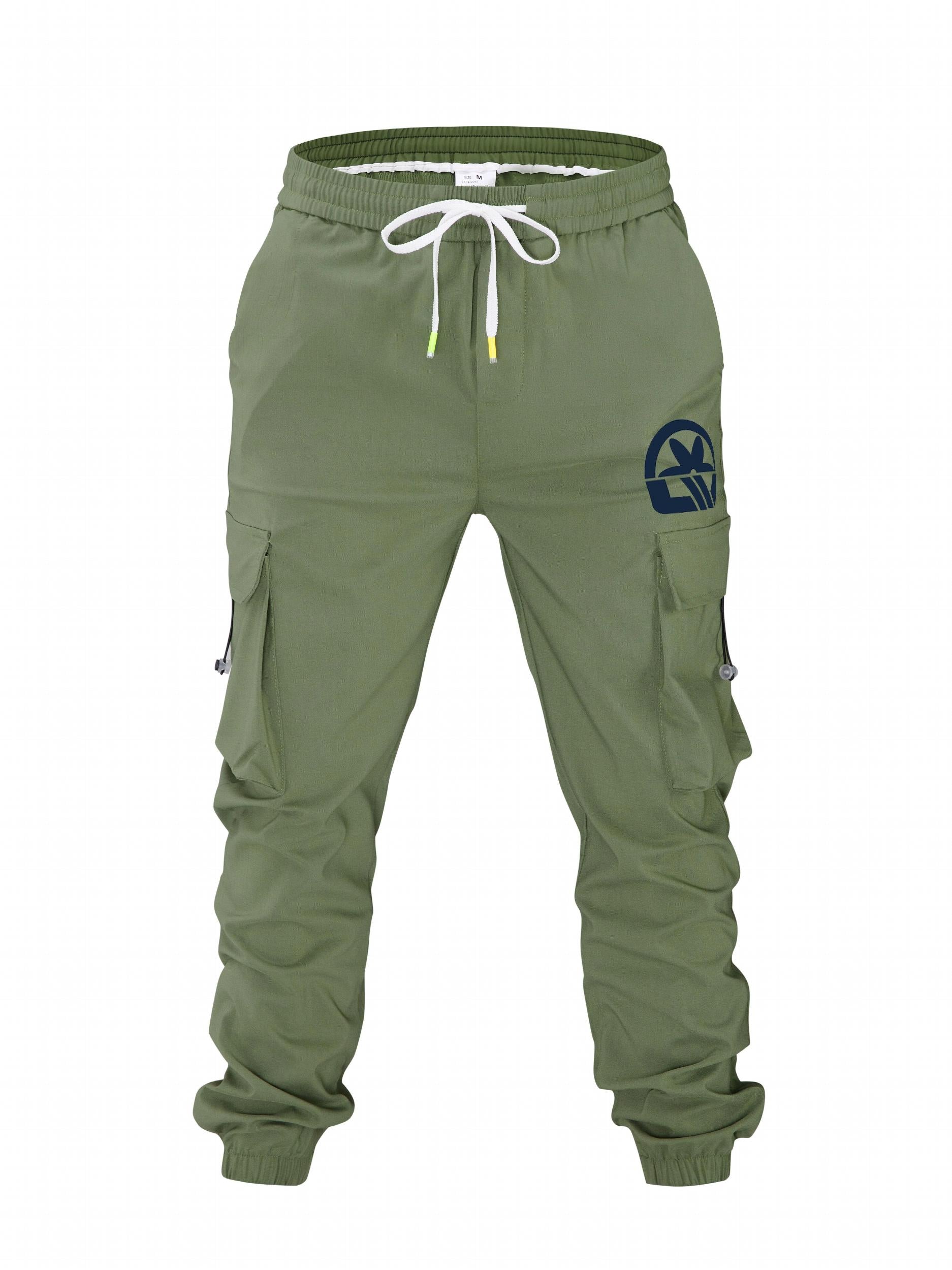Men's Flower Print Cargo Pants with Pockets