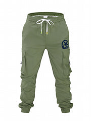 Men's Flower Print Cargo Pants with Pockets