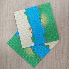 River & Grassland Pattern Baseplates + Classic Building Blocks