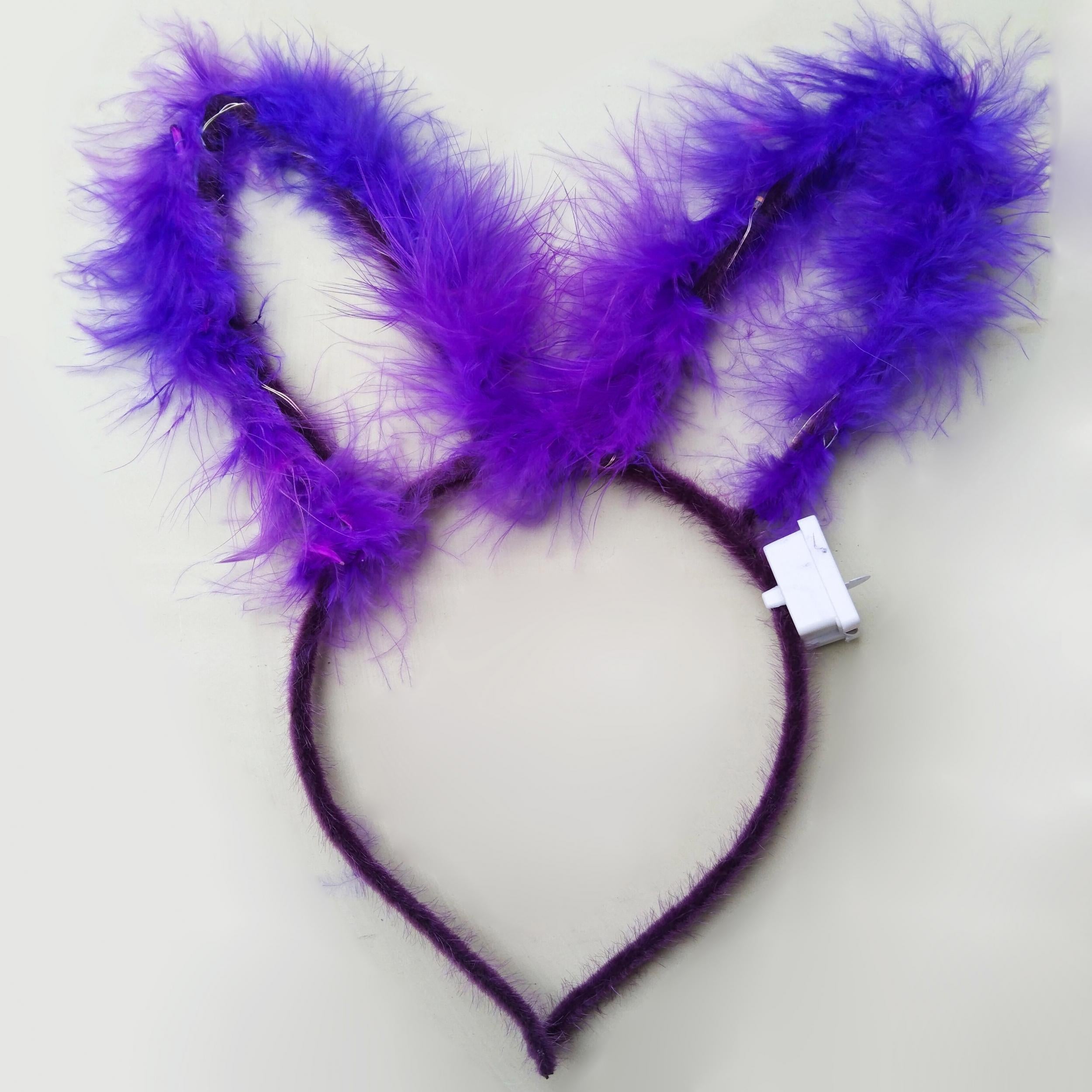 Luminous Feather Headband Halloween Headgear Golden Rabbit Ears Hair Accessories