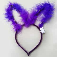 Luminous Feather Headband Halloween Headgear Golden Rabbit Ears Hair Accessories